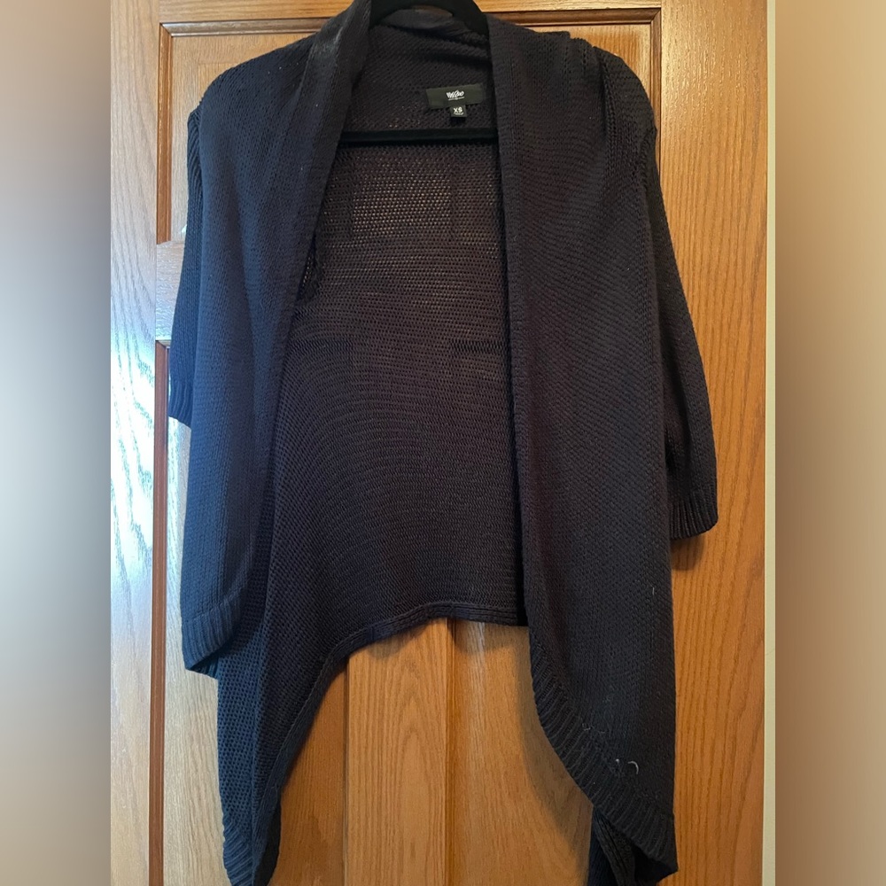 Black Long Cardigan with short sleeves. Brand new. Size medium
